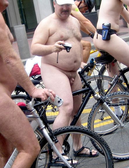 Naked hippie bike protest NSFW bloggie
