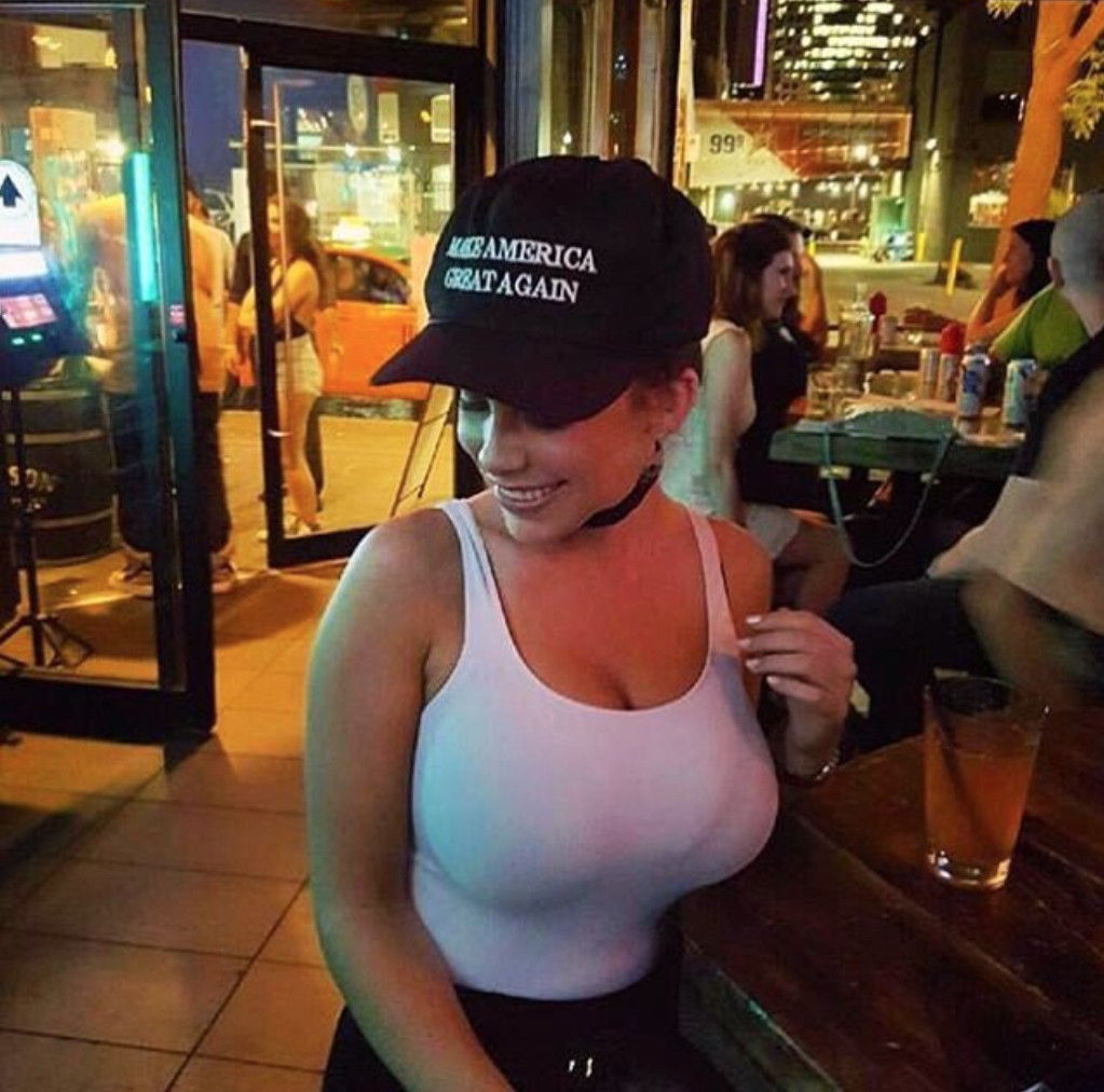 Hot chick in MAGA hat