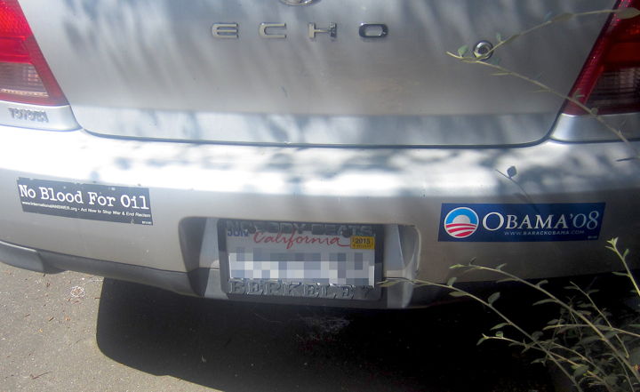Image result for obama bumper sticker on prius